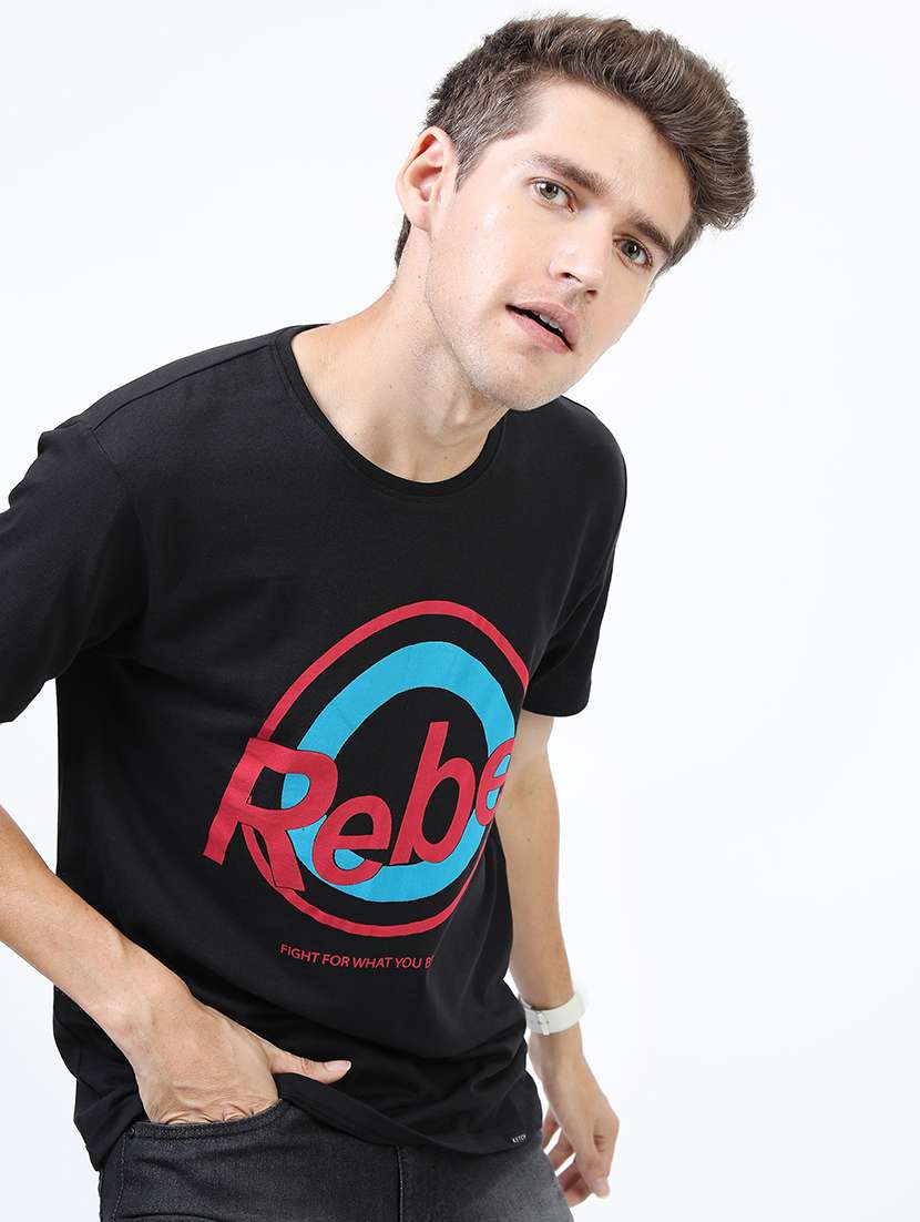 men front print cotton t-shirt - 21375403 -  Standard Image - 1