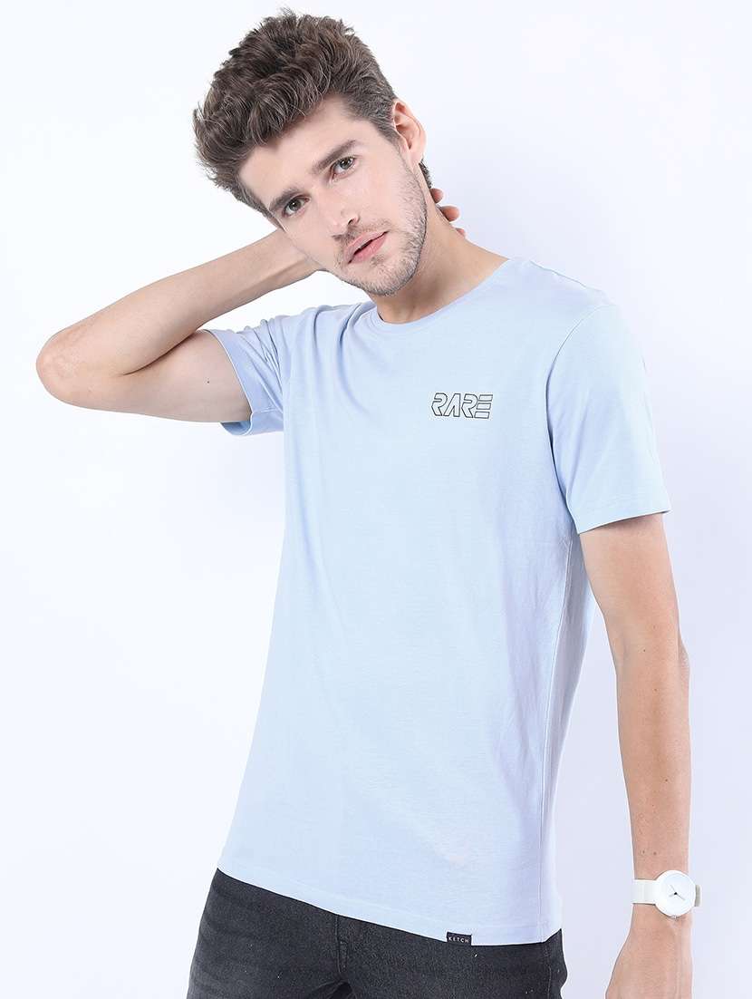 men round neck back print t-shirt - 21375409 -  Standard Image - 1