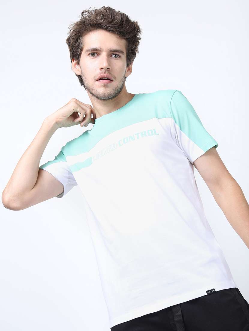 men short sleeve color block t-shirt - 21375433 -  Standard Image - 1
