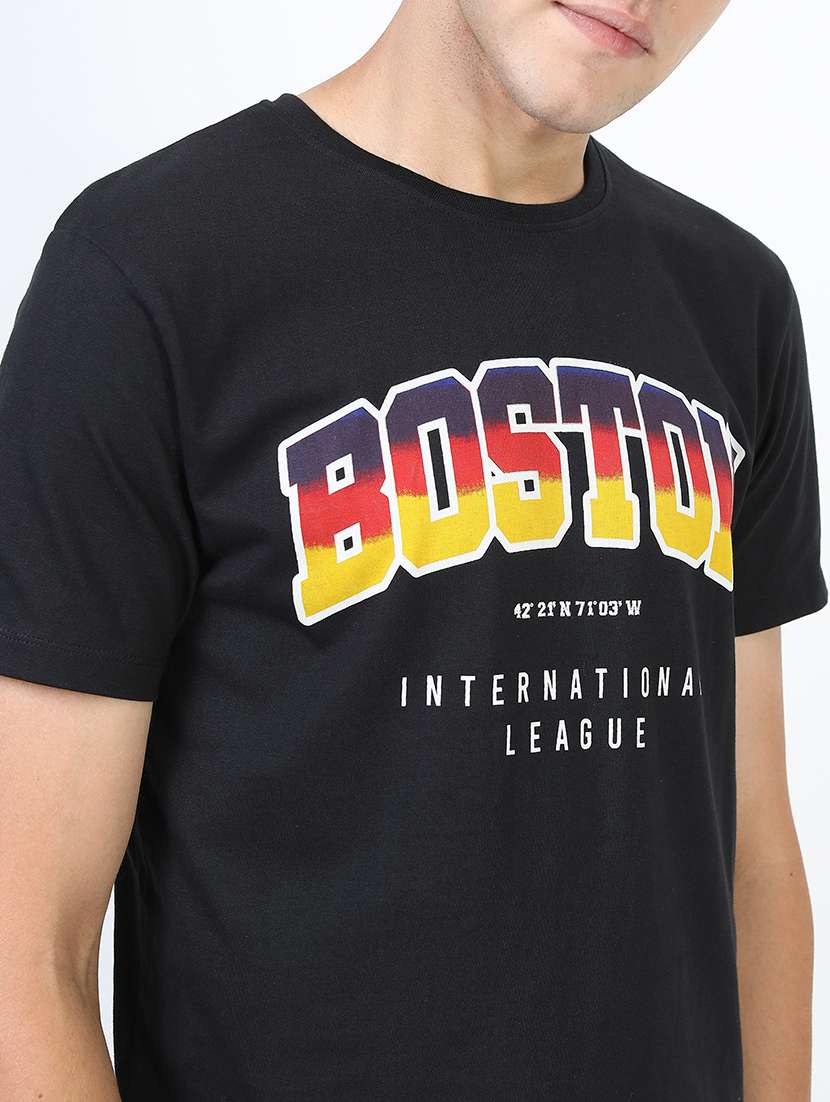 men front print round neck t-shirt - 21375448 -  Standard Image - 4