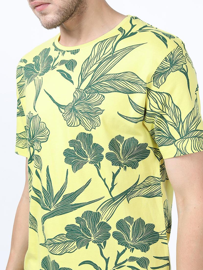 men round neck floral printed t-shirt - 21375449 - Standard Image - 4
