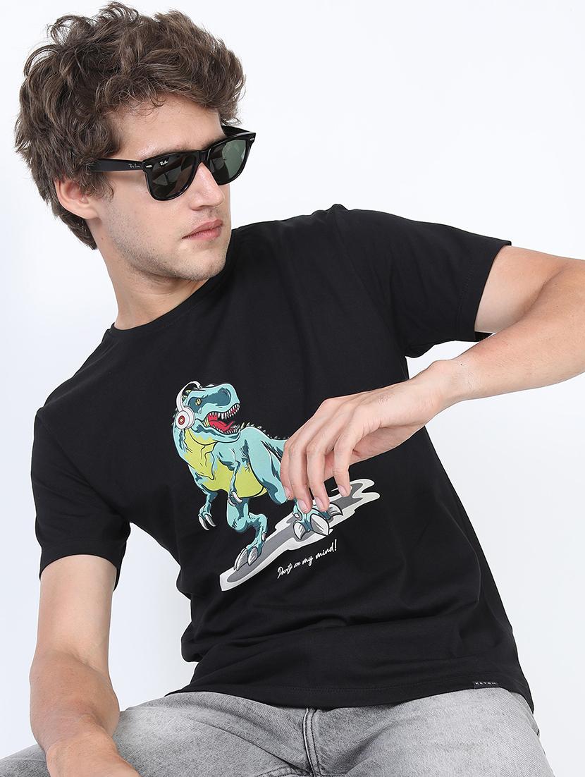 men front print round neck t-shirt - 21375454 - Standard Image - 1