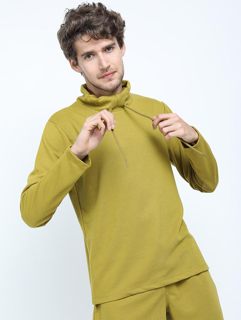 men plain cowl neck t-shirt - 21375478 - Standard Image - 1