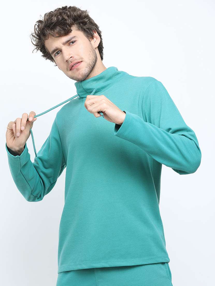 men plain cowl neck t-shirt - 21375479 -  Standard Image - 1