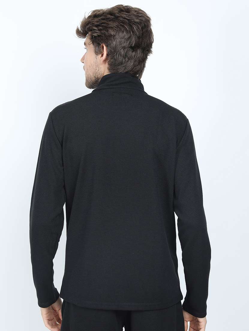 men black solid long sleeve high neck t-shirt - 21375494 -  Standard Image - 1