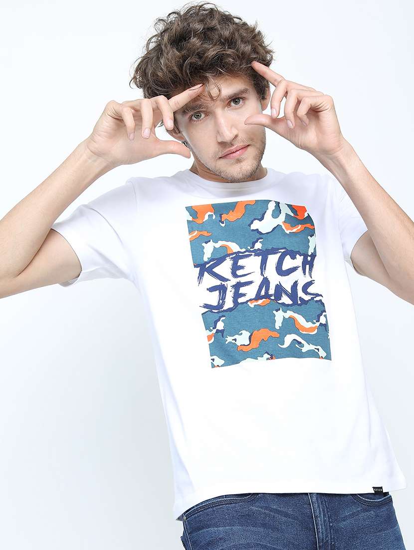 men front print cotton t-shirt - 21375503 -  Standard Image - 1