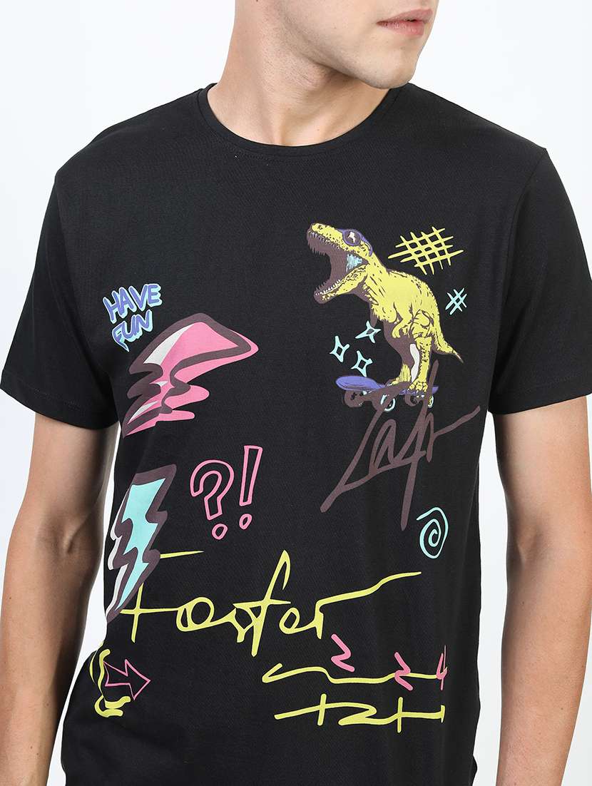 men front print short sleeves t-shirt - 21375517 -  Standard Image - 4