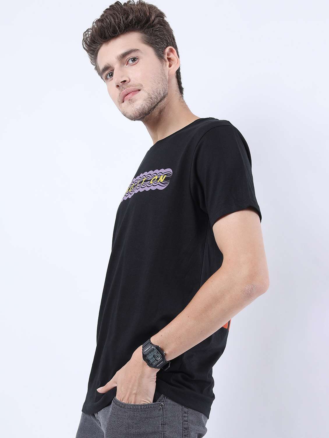 men printed round neck t-shirt - 21375519 -  Standard Image - 1