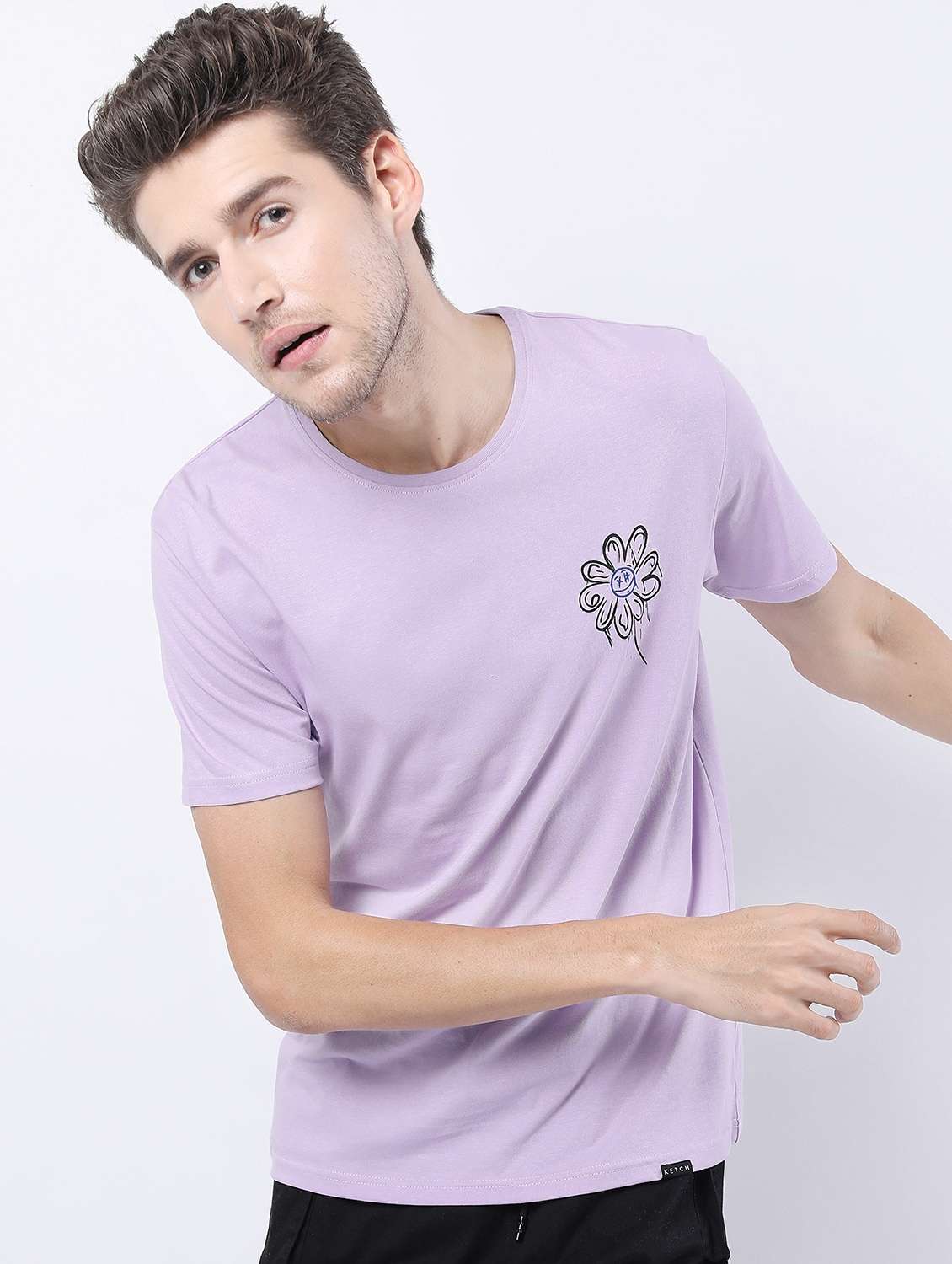 men round neck back print t-shirt - 21375530 -  Standard Image - 1