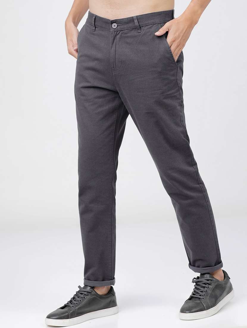 men mid rise solid chinos - 21375551 -  Standard Image - 1