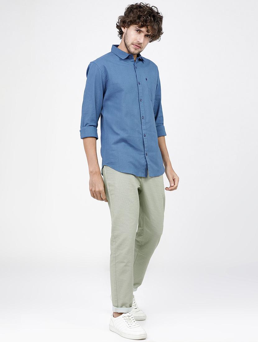 men mid rise solid chinos - 21375554 - Standard Image - 4