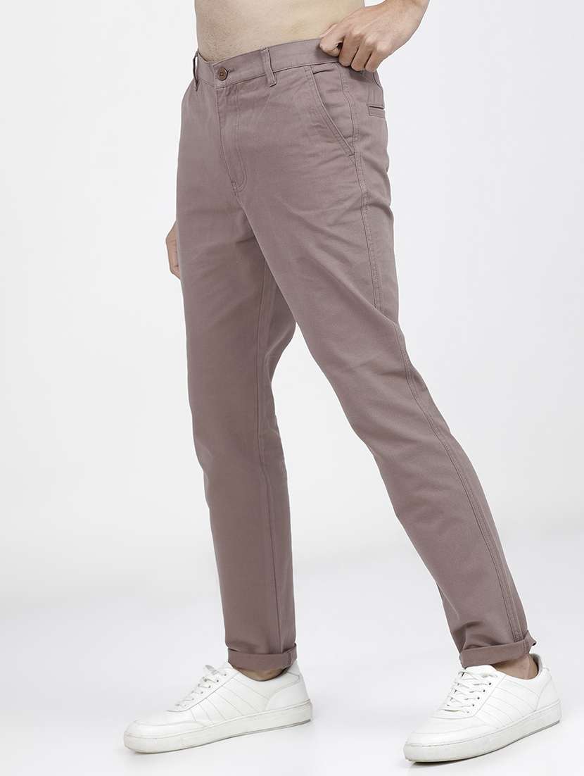 men mid rise solid chinos - 21375562 -  Standard Image - 1
