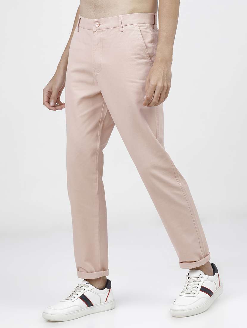 men mid rise solid chinos - 21375563 -  Standard Image - 1