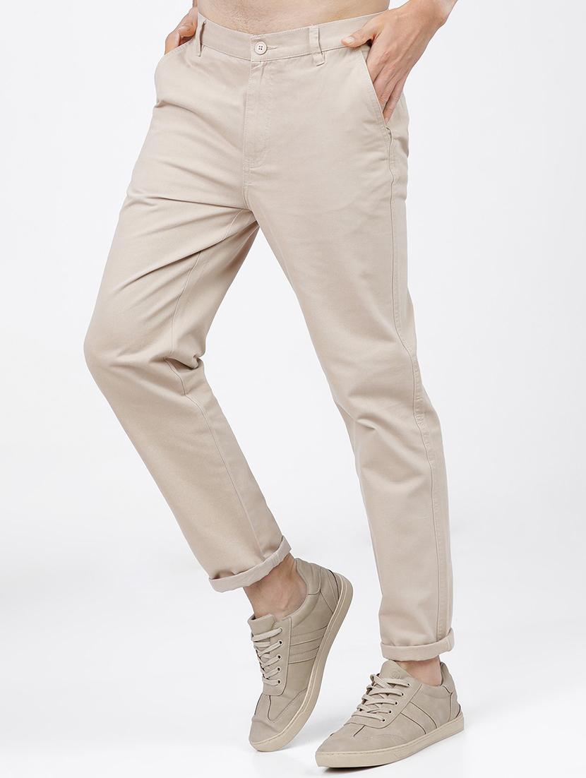 men mid rise solid chinos - 21375566 - Standard Image - 1
