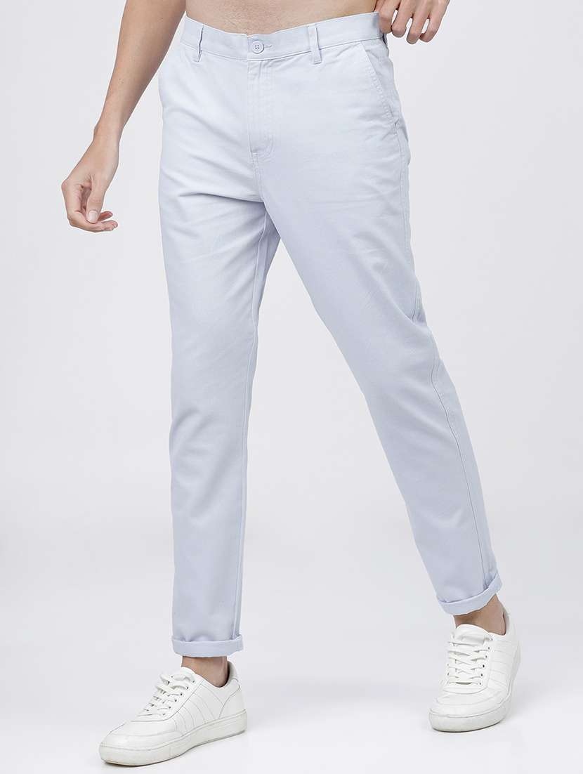 men mid rise solid chinos - 21375569 -  Standard Image - 1