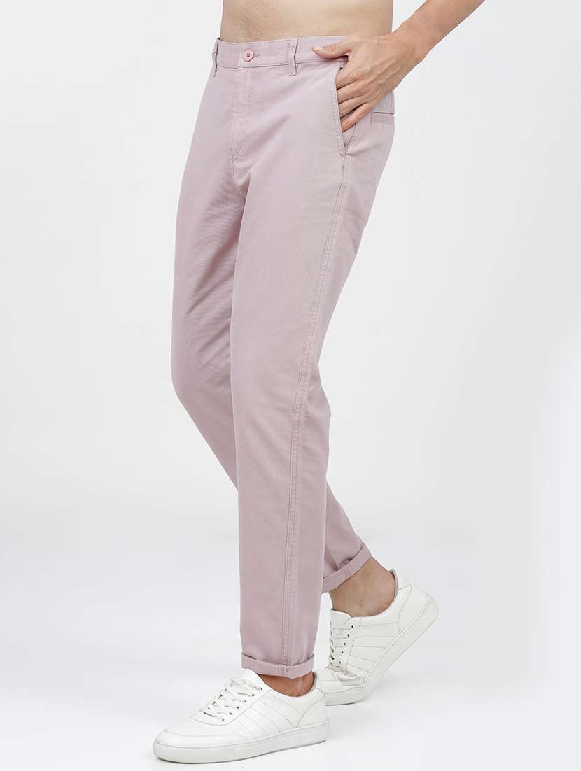 men mid rise solid chinos - 21375574 -  Standard Image - 1