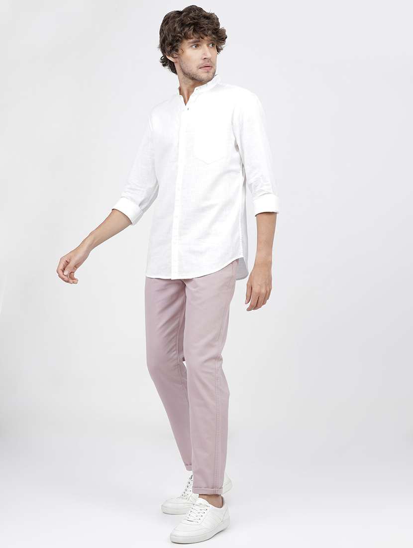 men mid rise solid chinos - 21375574 -  Standard Image - 4