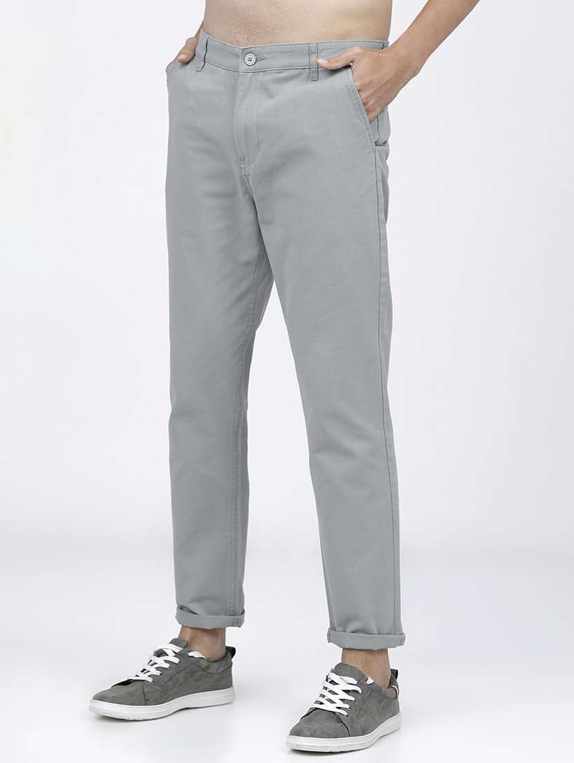 men mid rise solid chinos - 21375576 -  Standard Image - 1