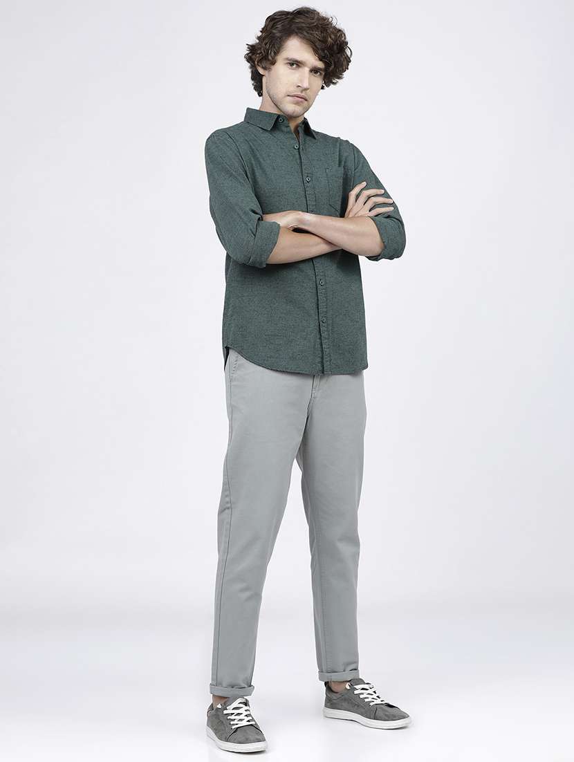 men mid rise solid chinos - 21375576 -  Standard Image - 4