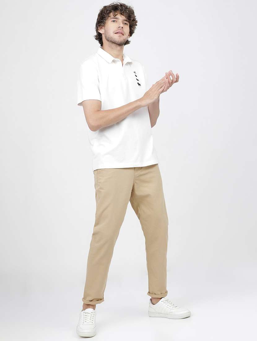 men mid rise solid chinos - 21375580 -  Standard Image - 4