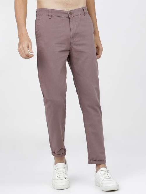 men mid rise solid chinos - 21375581 -  Standard Image - 0