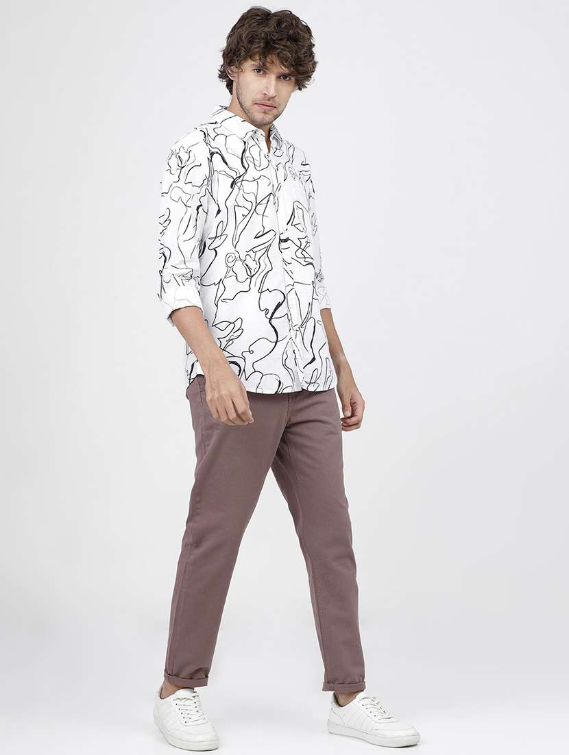 men mid rise solid chinos - 21375581 - Standard Image - 4