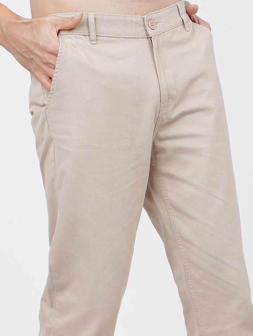 men mid rise solid chinos - 21375582 - Standard Image - 4