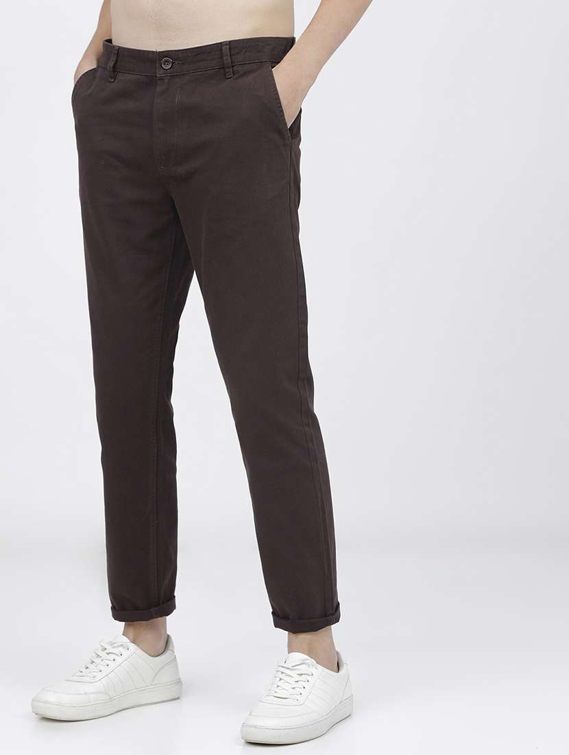 men mid rise solid chinos - 21375583 -  Standard Image - 1