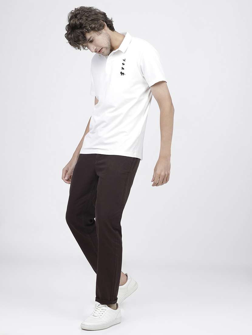 men mid rise solid chinos - 21375583 -  Standard Image - 4