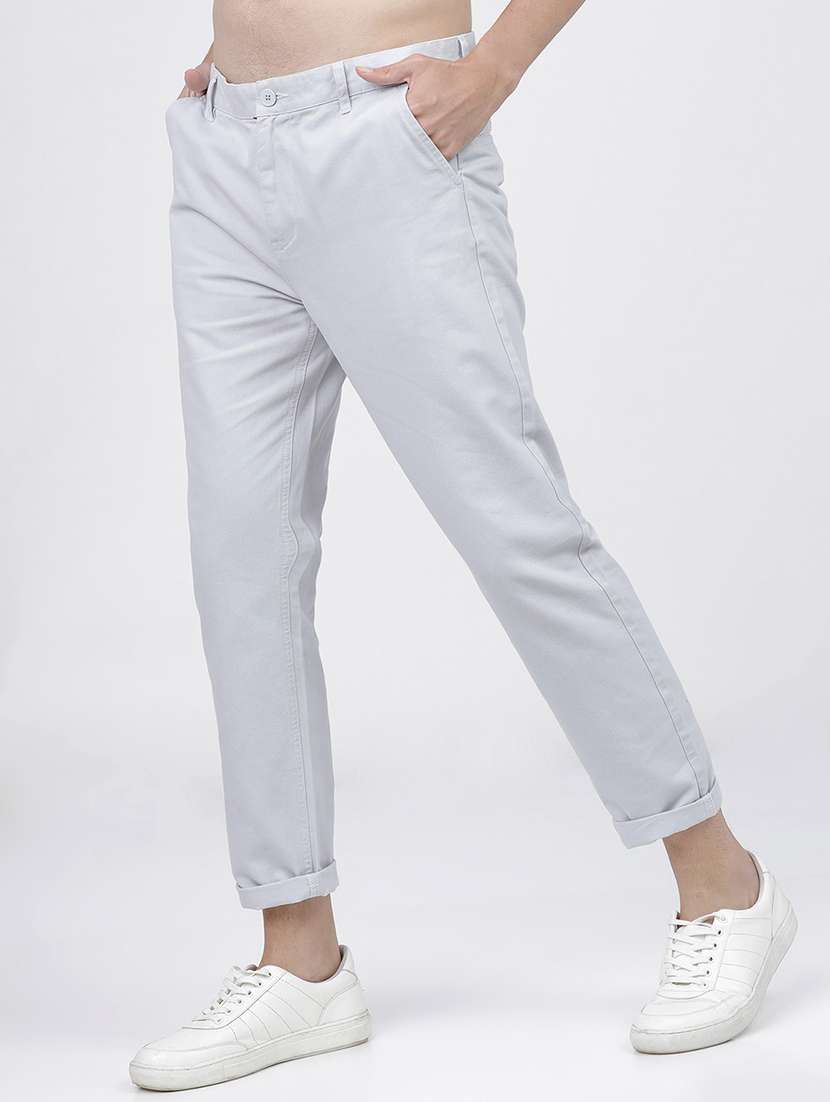 men mid rise solid chinos - 21375589 -  Standard Image - 1