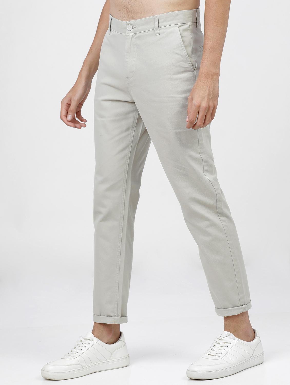 men mid rise solid chinos - 21375590 - Standard Image - 1