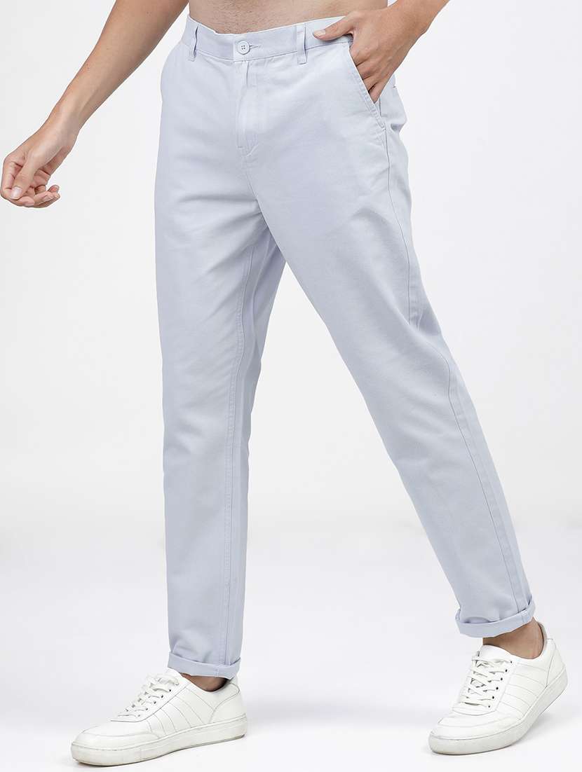 men mid rise solid chinos - 21375593 -  Standard Image - 1