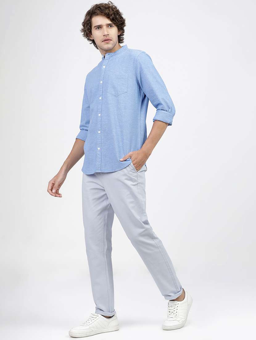 men mid rise solid chinos - 21375593 -  Standard Image - 4