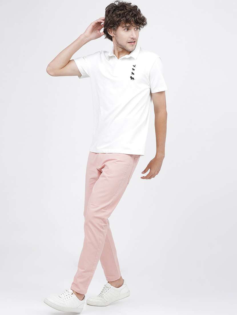 men mid rise solid chinos - 21375599 -  Standard Image - 4