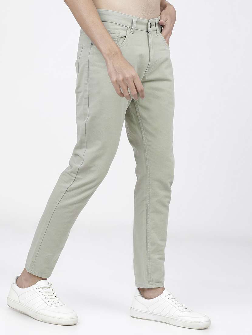men mid rise solid chinos - 21375601 -  Standard Image - 1