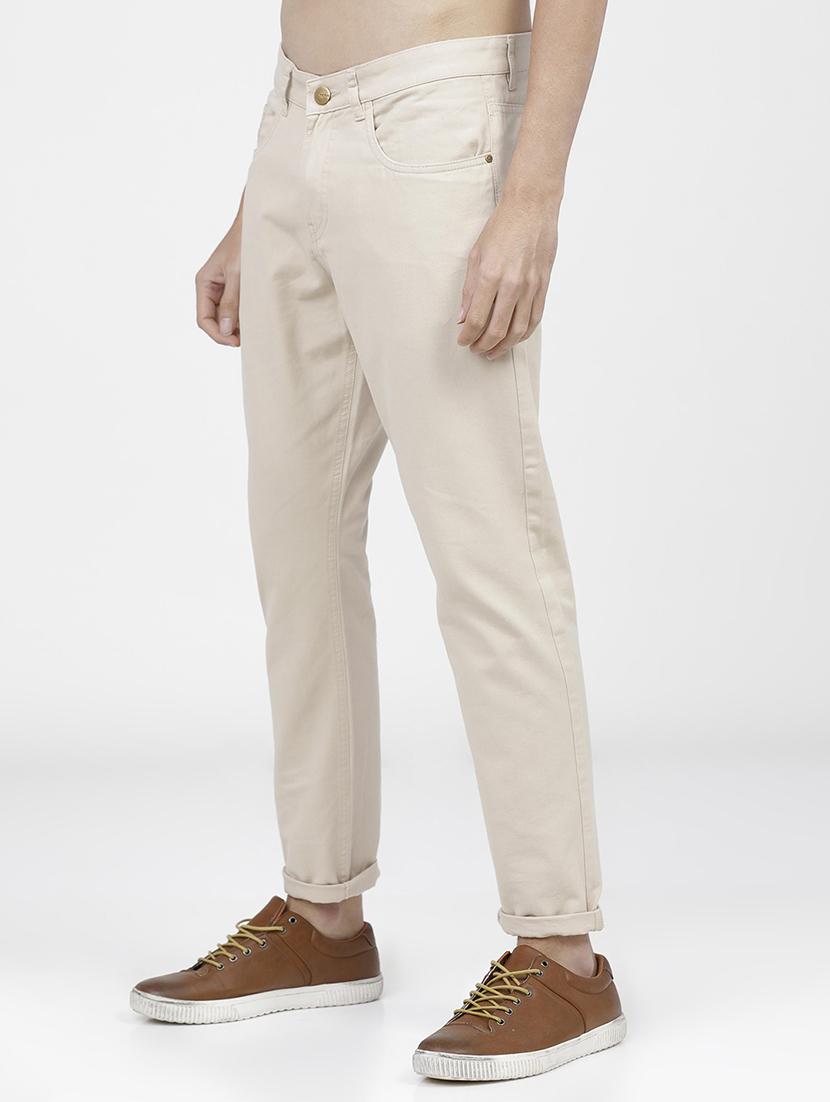 men mid rise solid chinos - 21375602 - Standard Image - 1