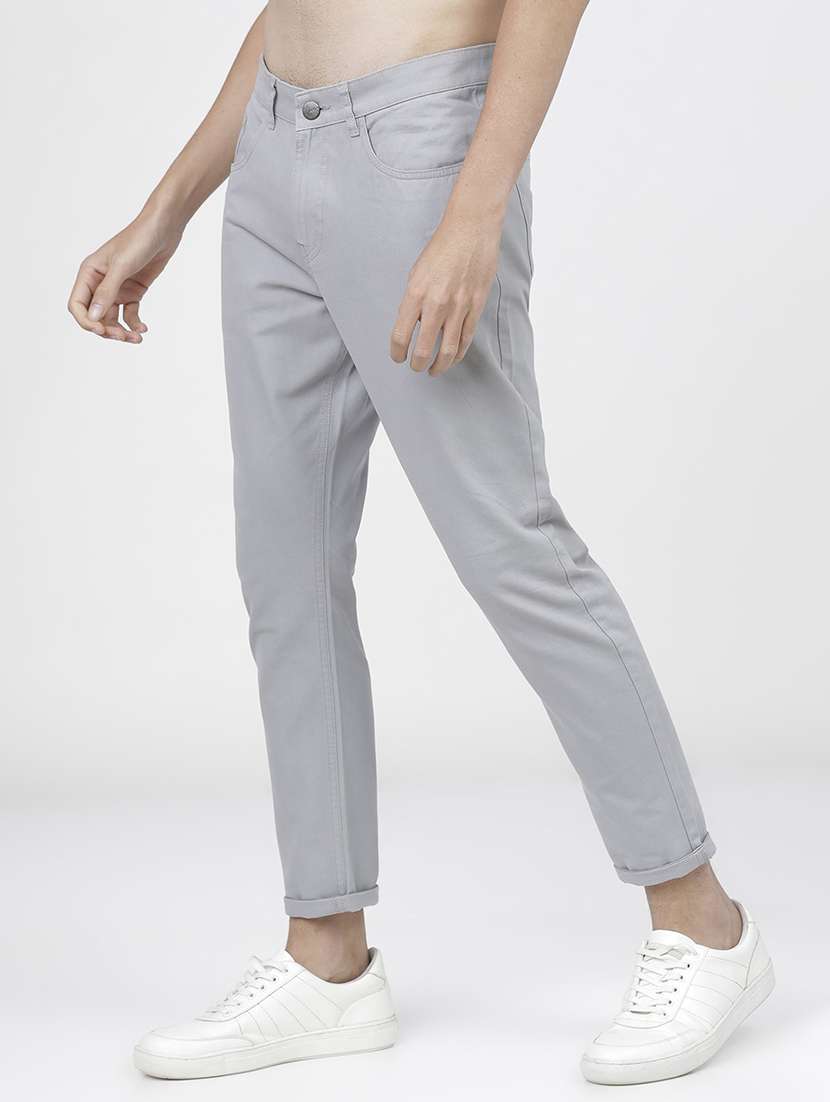 men mid rise solid chinos - 21375610 -  Standard Image - 1