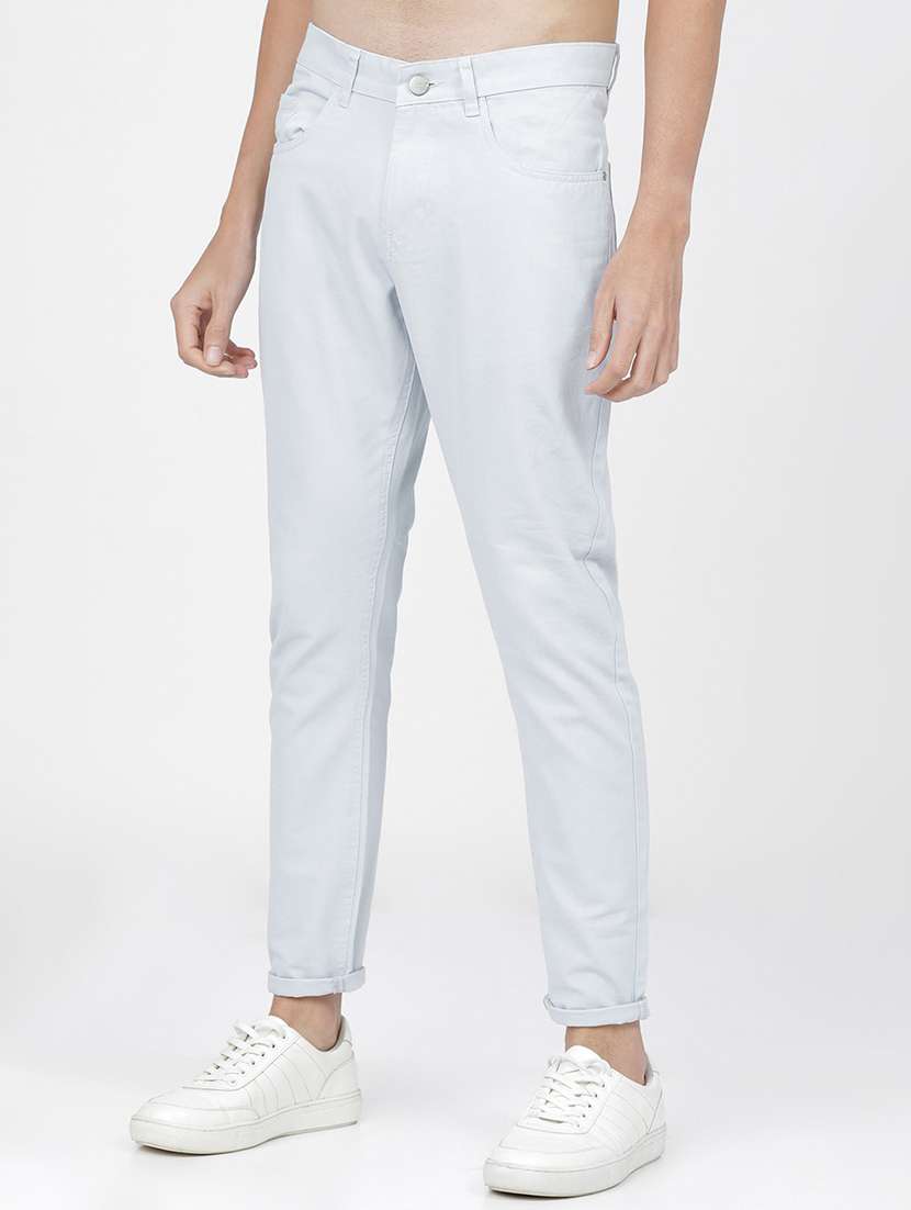 men mid rise solid chinos - 21375611 -  Standard Image - 1