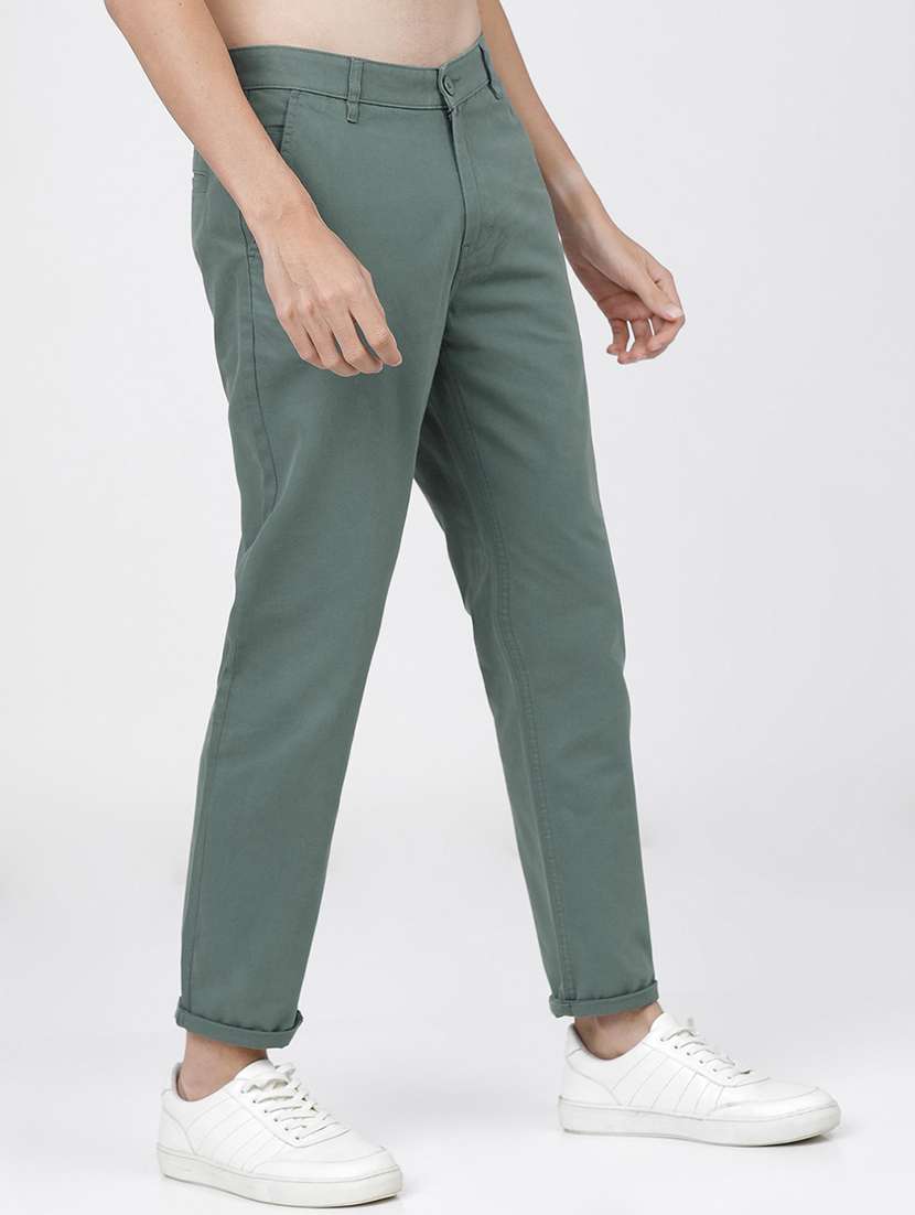 men mid rise solid chinos - 21375619 -  Standard Image - 1