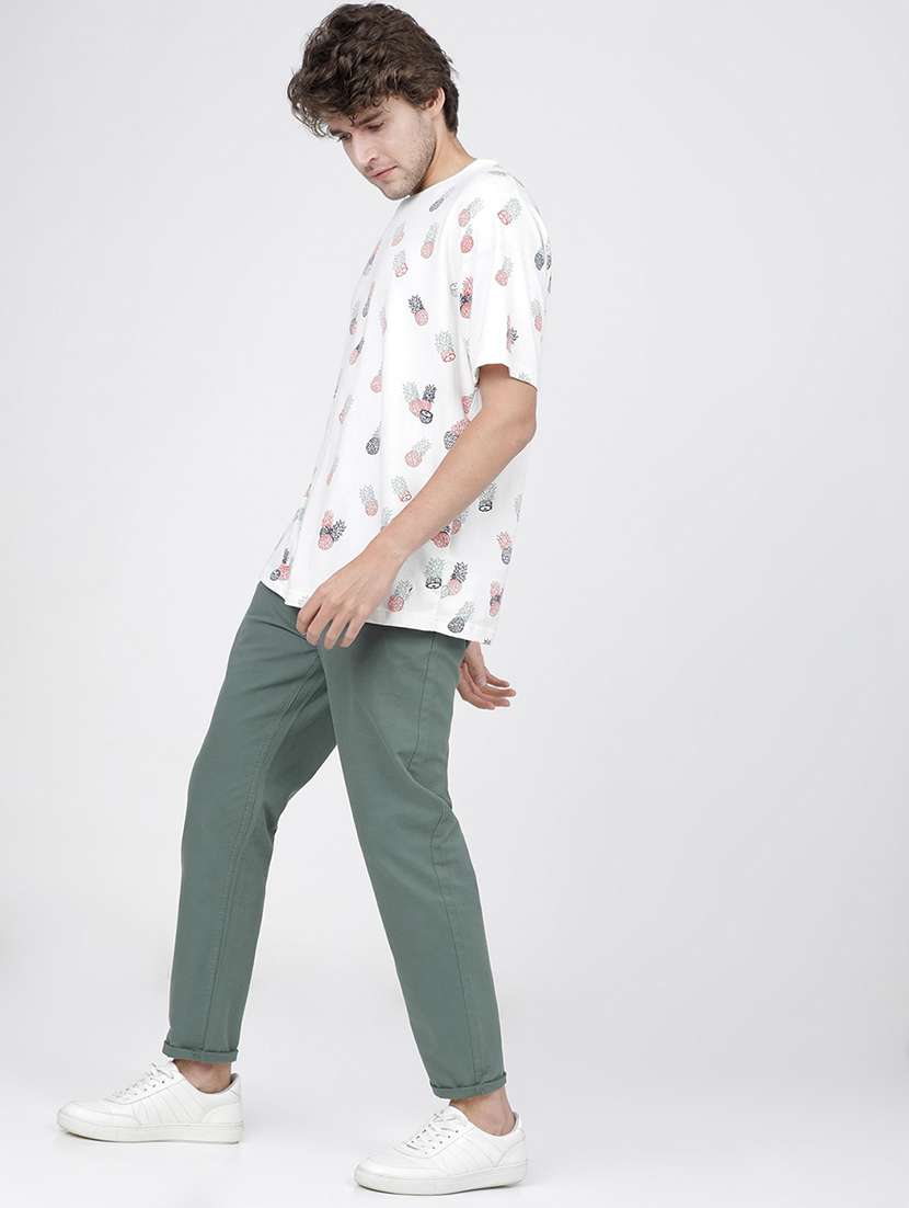 men mid rise solid chinos - 21375619 -  Standard Image - 4