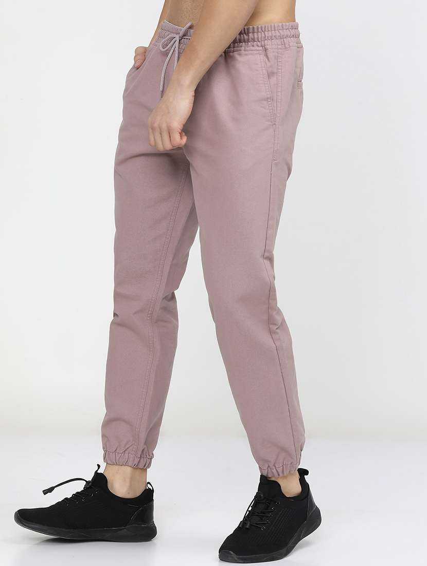 men mid rise solid joggers - 21375645 - Standard Image - 1
