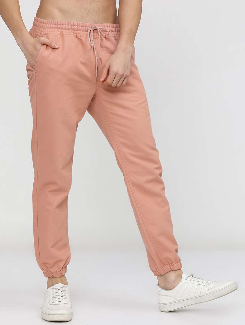 men mid rise solid joggers - 21375646 -  Standard Image - 1