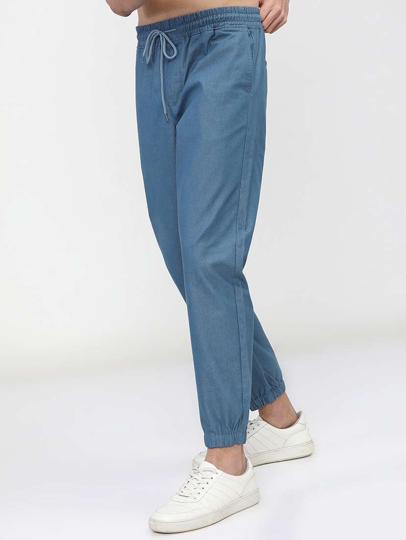 men mid rise solid joggers - 21375663 -  Standard Image - 1