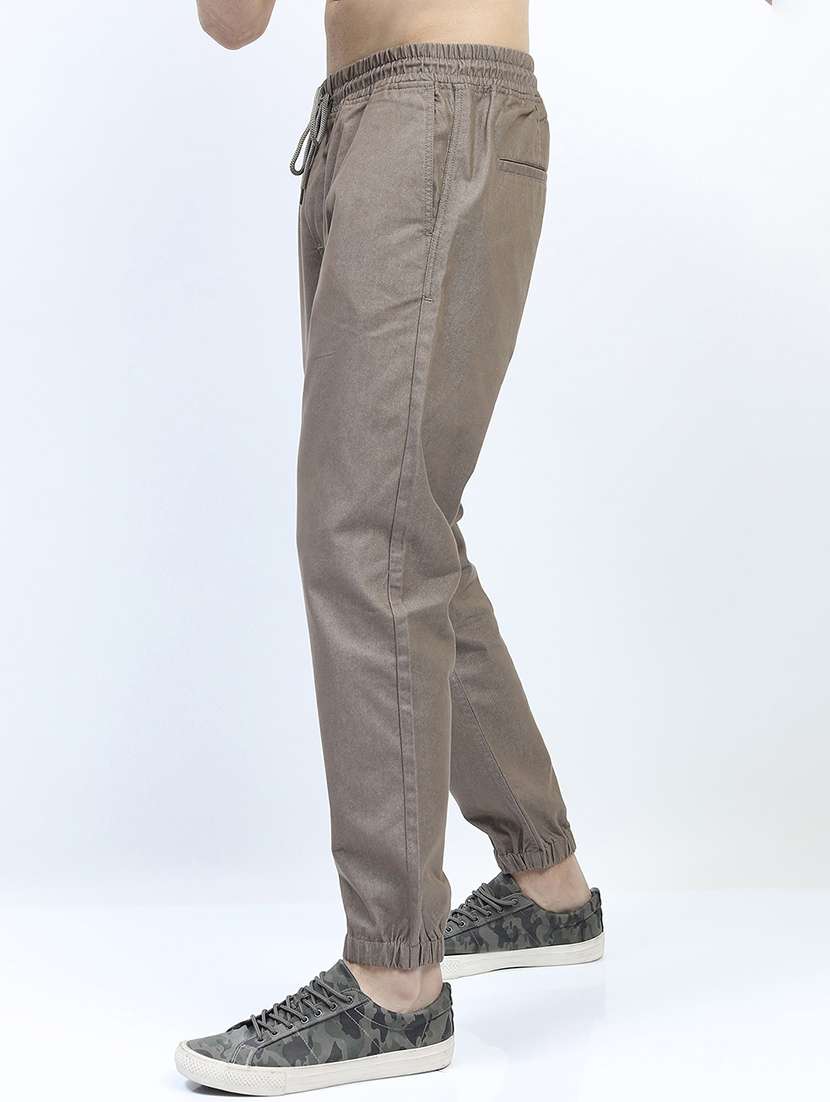 men mid rise solid joggers - 21375665 -  Standard Image - 1