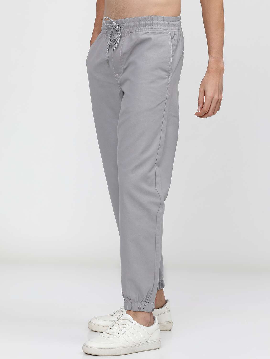 men mid rise solid joggers - 21375667 -  Standard Image - 1