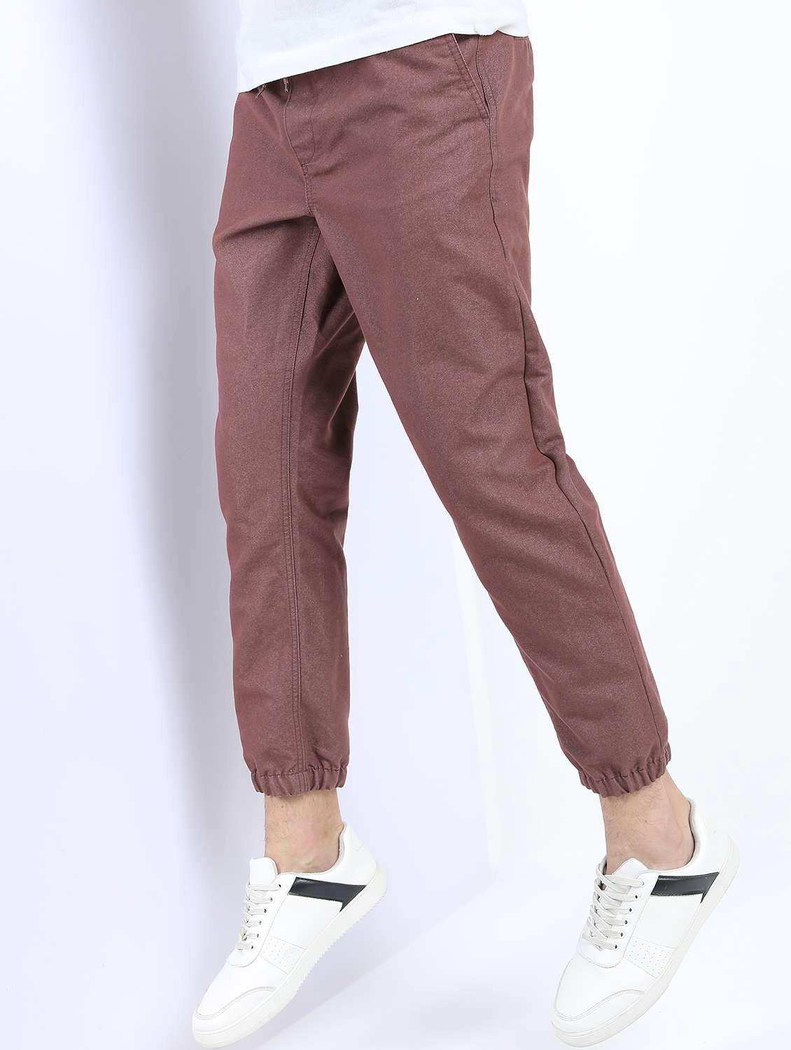 men mid rise solid joggers - 21375672 -  Standard Image - 1