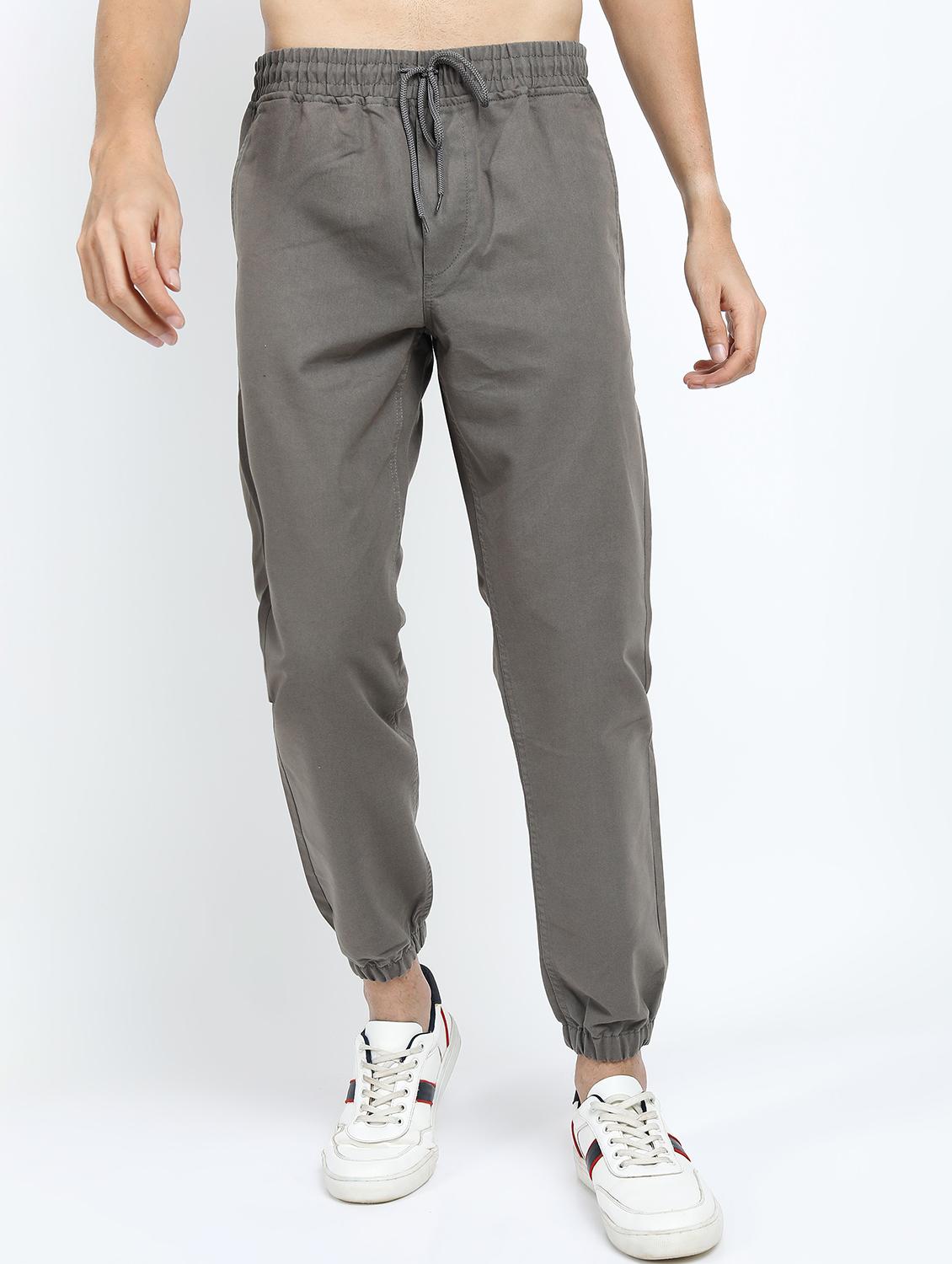 men mid rise solid joggers - 21375678 - Zoom Image - 0
