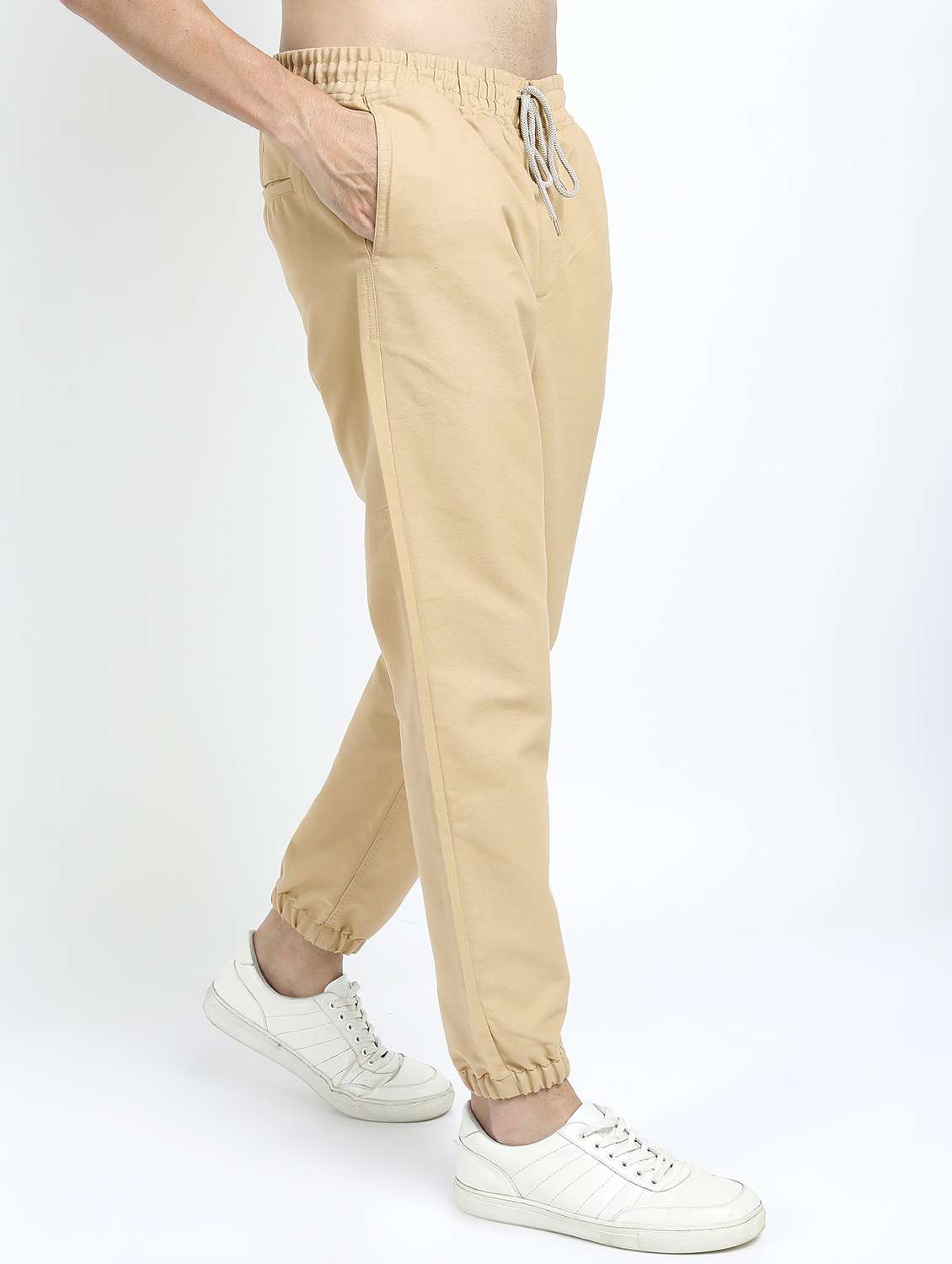 men mid rise solid joggers - 21375681 -  Standard Image - 1