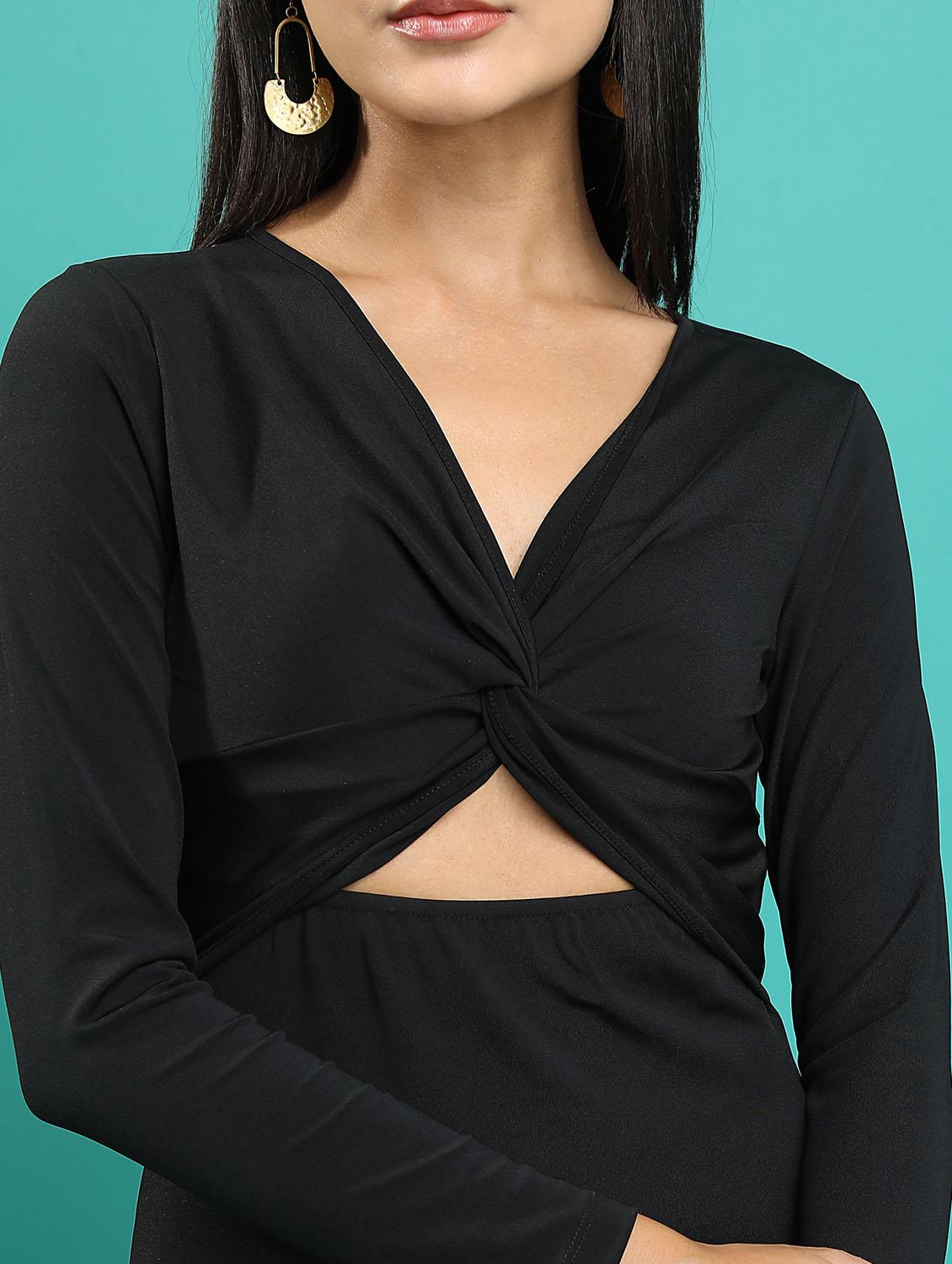 black cotton blend sheath dress - 21375812 - Standard Image - 4