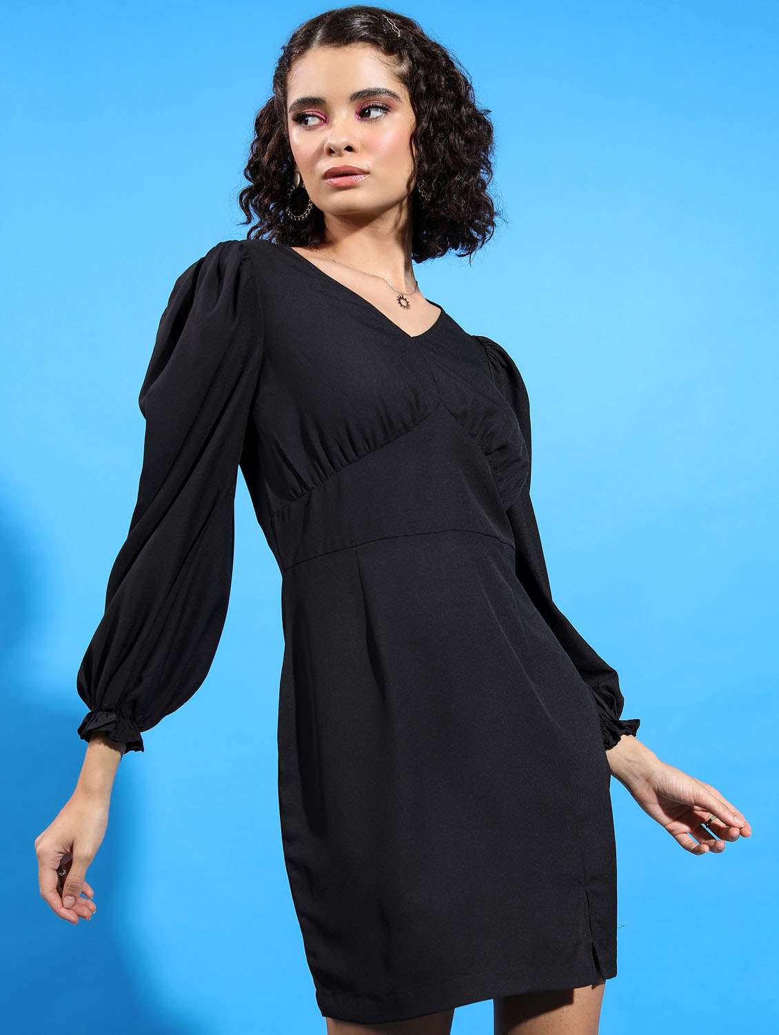 women solid black sheath dress - 21375825 -  Standard Image - 1